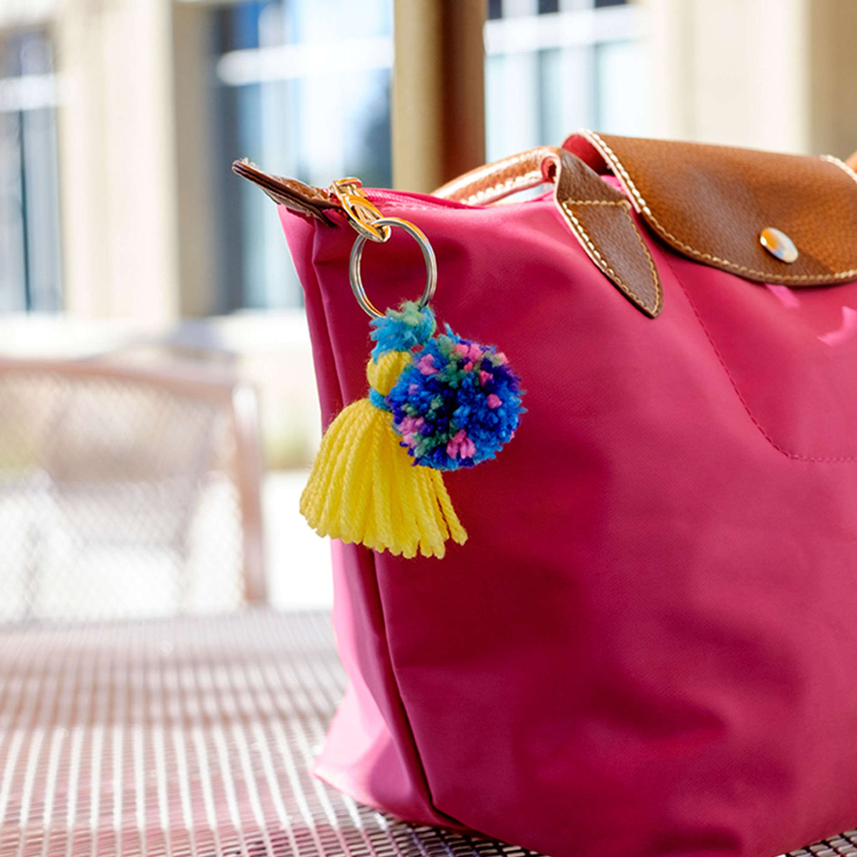 Craft Key Chains made in Red Heart Super Saver Yarn