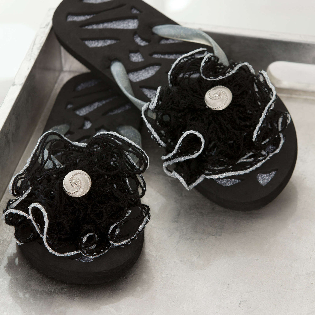 Craft Flip Flops made in Red Heart Boutique Yarn