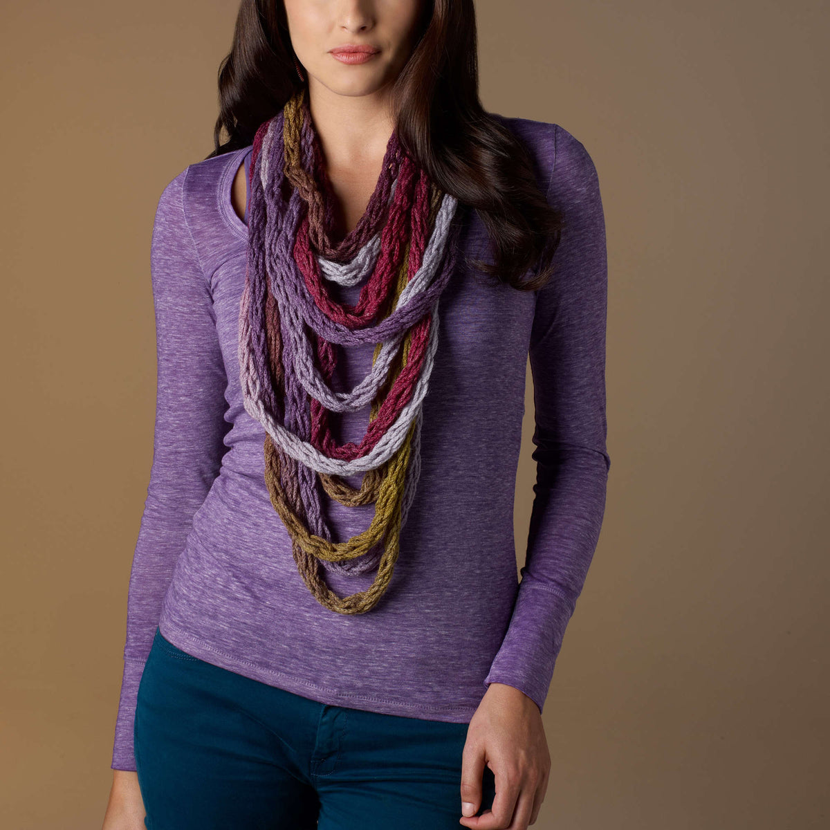 Craft Necklace made in Red Heart Boutique Yarn