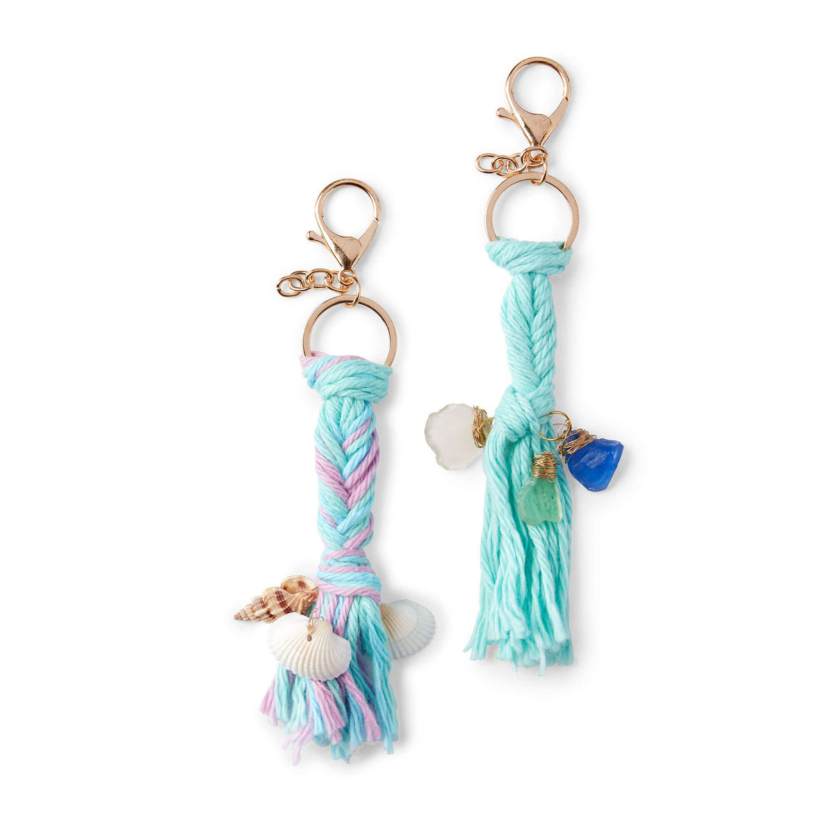 Craft Key Chains made in Red Heart Scrubby Smoothie Yarn