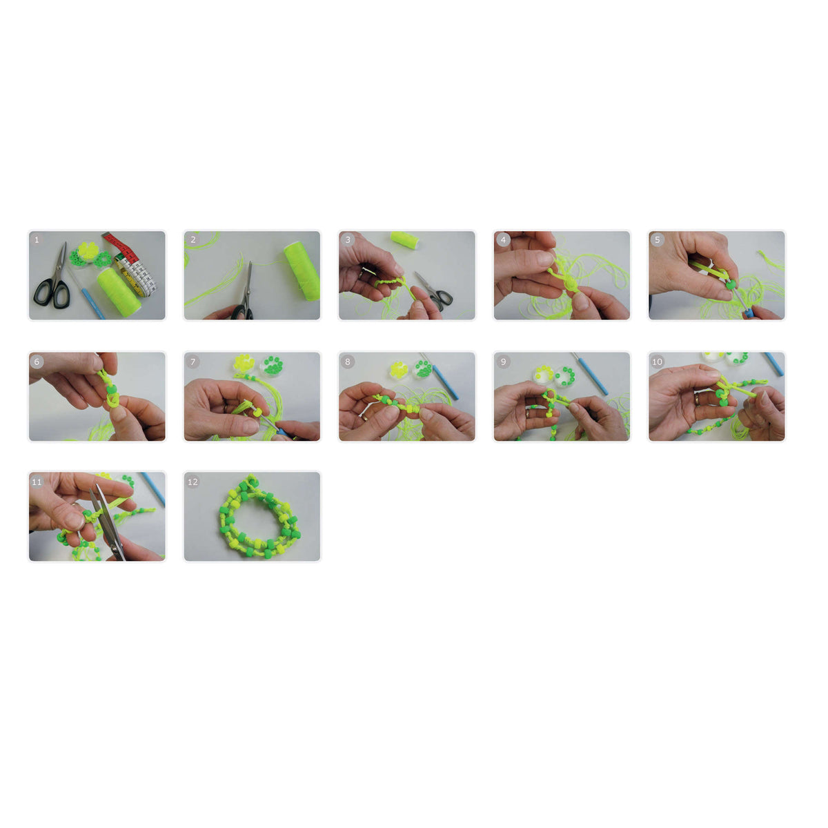 Craft Bracelet made in Red Heart Sizzle Yarn