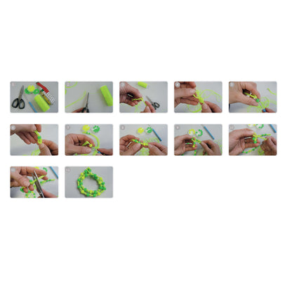 Red Heart Craft Beaded Friendship Bracelet Craft Bracelet made in Red Heart Sizzle Yarn