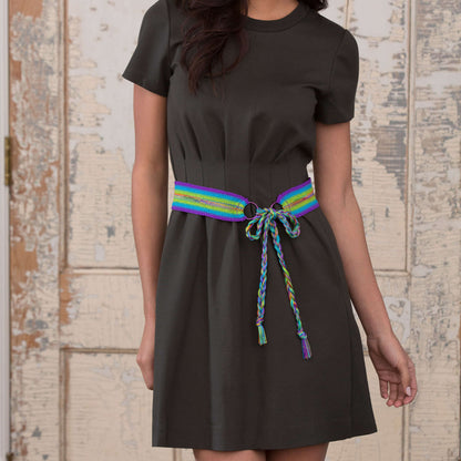 Red Heart Craft Colorful Macrame Belt Craft Belt made in Red Heart Sizzle Yarn