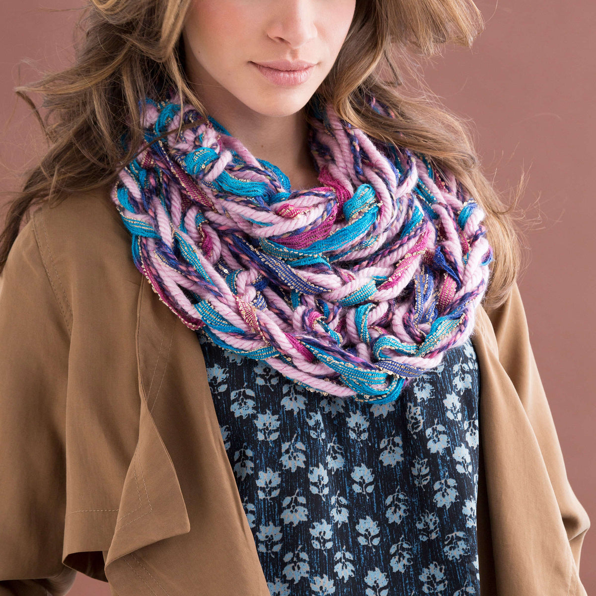 Craft Cowl made in Red Heart Grande Yarn