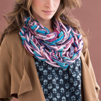 Red Heart Arm-Knit Chic Cowl Craft Cowl made in Red Heart Grande Yarn