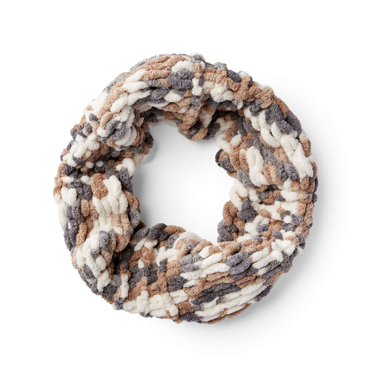 Craft Cowl made in Red Heart Loop-It Yarn