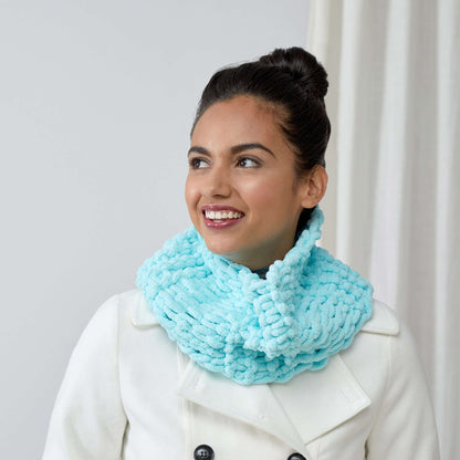 Red Heart Easy One-Ball Cowl Craft Cowl made in Red Heart Loop-It Yarn