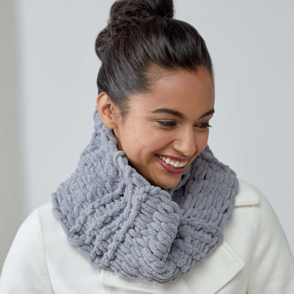 Red Heart Craft One-Ball Looped Cowl Craft Cowl made in Red Heart Loop-It Yarn