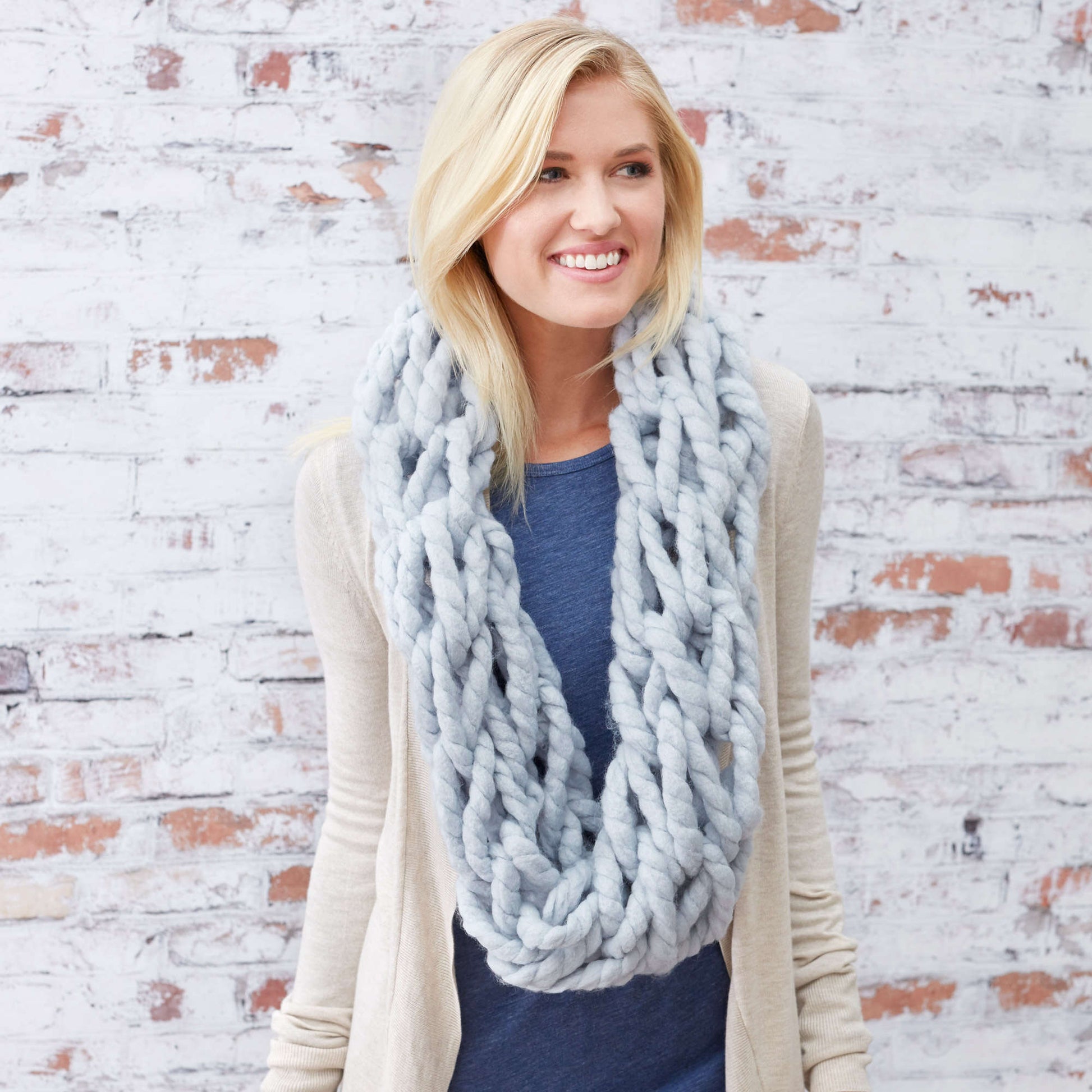 Free Red Heart Comfy Arm-Knit Cowl Pattern
