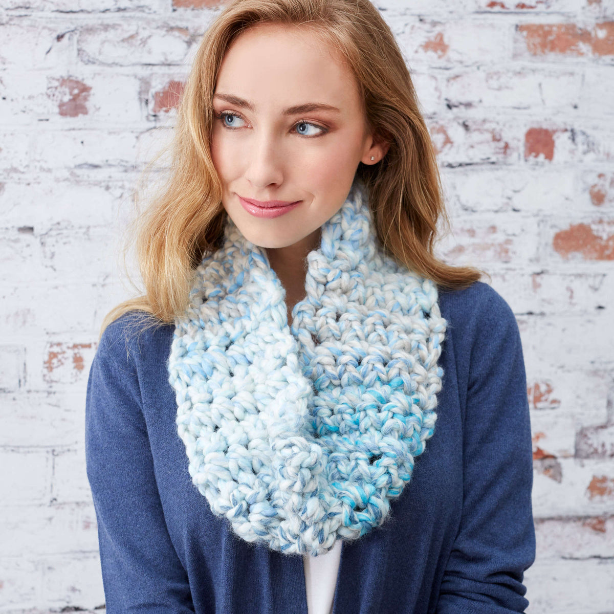 Craft Cowl made in Red Heart Collage Yarn