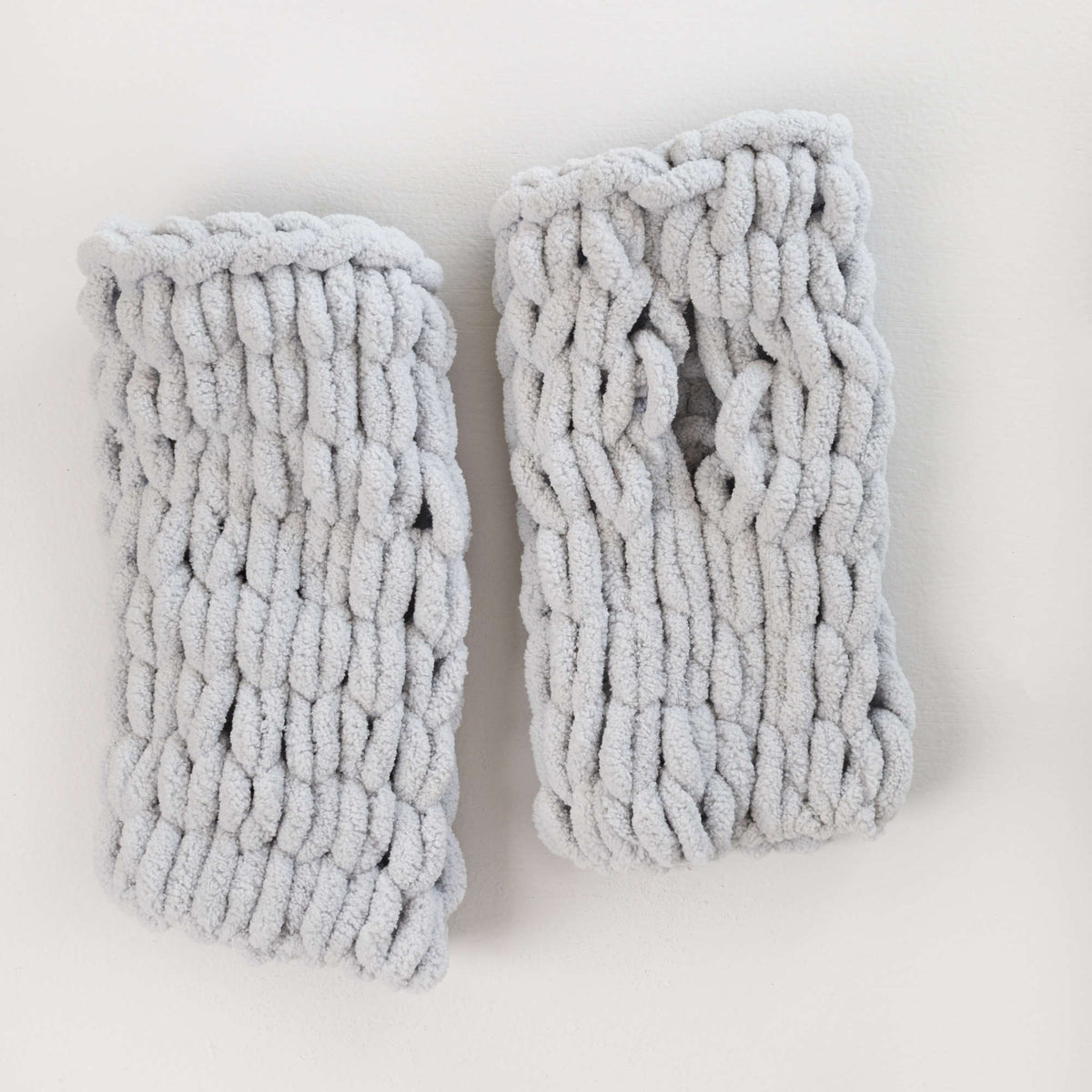 Craft Wristers made in Red Heart Loop-It Yarn