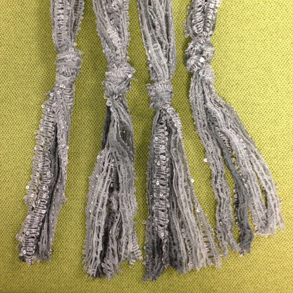 Red Heart Craft Knotted Fringe Scarf Craft Scarf made in Red Heart Boutique Yarn