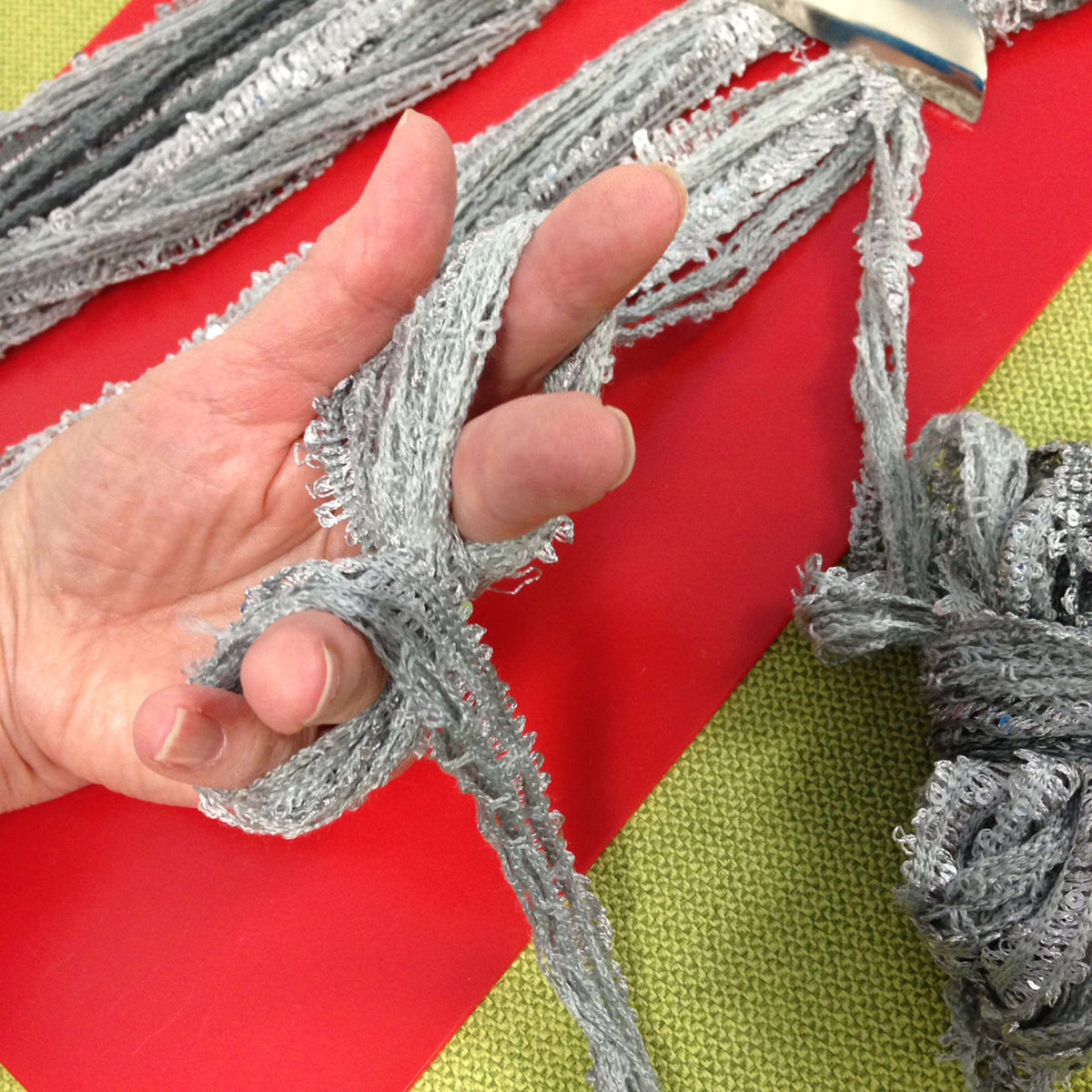 Craft Scarf made in Red Heart Boutique Yarn