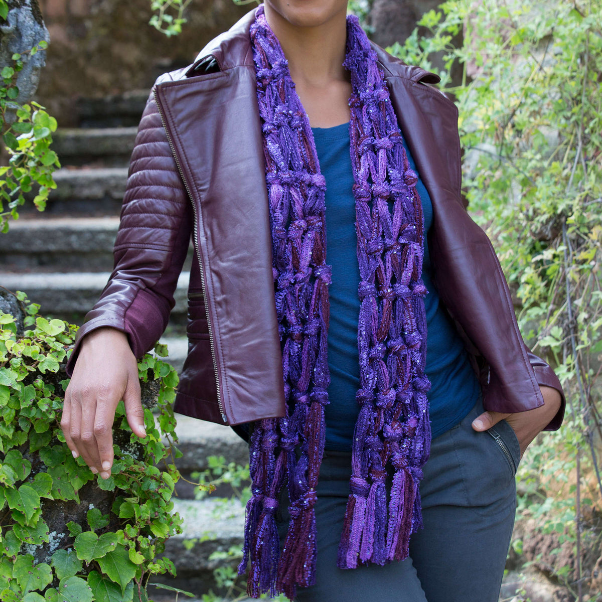 Craft Scarf made in Red Heart Boutique Yarn