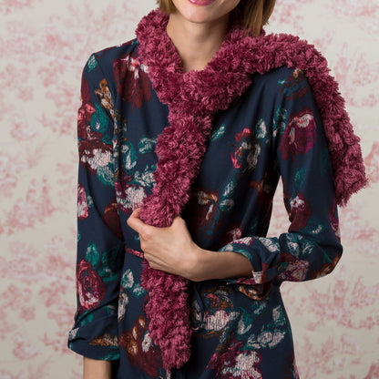 Red Heart Craft One-Ball Finger Chain Scarf Craft Scarf made in Red Heart Boutique Yarn