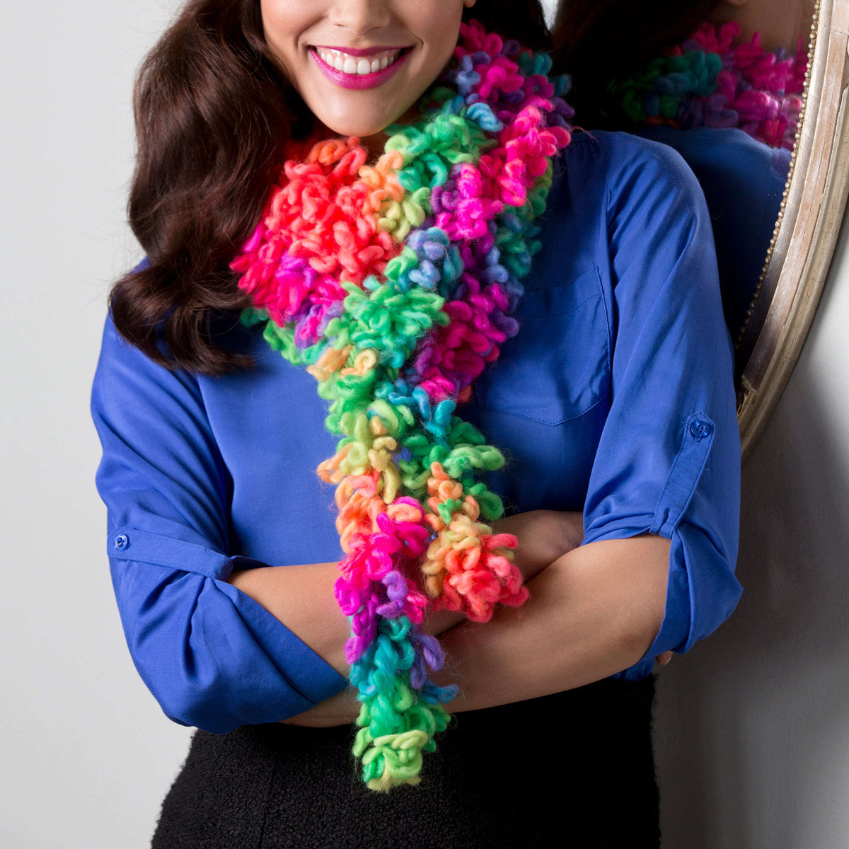 Red Heart Candied Hand Chain Scarf | Yarnspirations