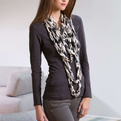 Red Heart Craft Quick and Sassy Chain Scarf Craft Scarf made in Red Heart Boutique Yarn