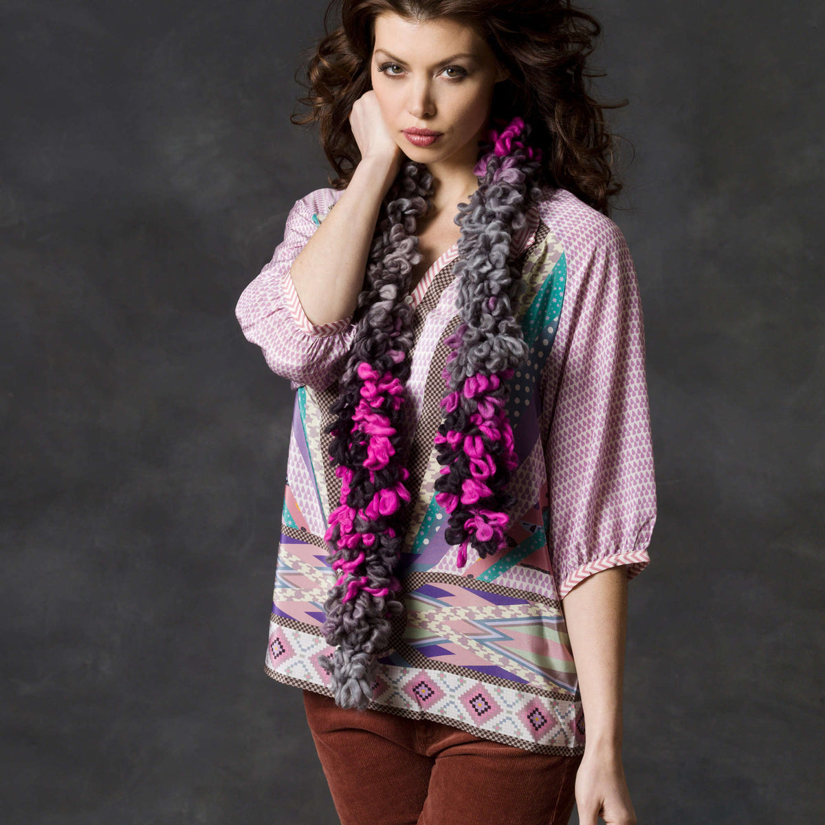 Craft Scarf made in Red Heart Boutique Yarn