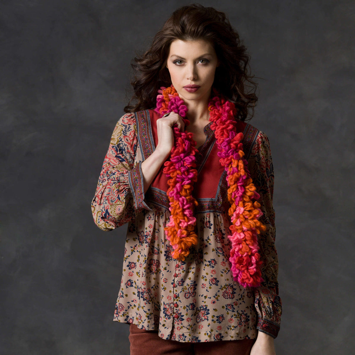 Craft Scarf made in Red Heart Boutique Yarn