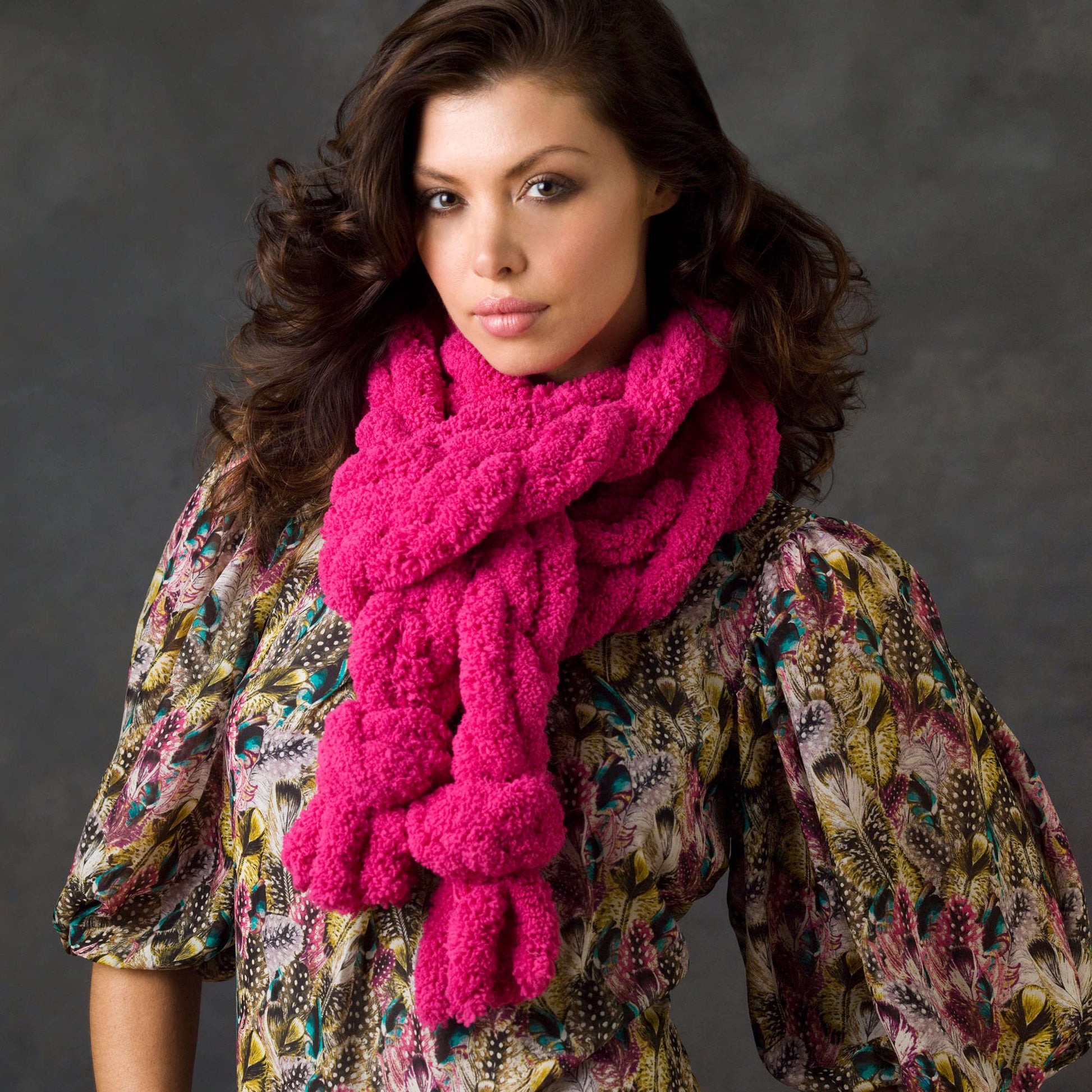 Free Red Heart Craft One-Ball Braided Scarf Pattern