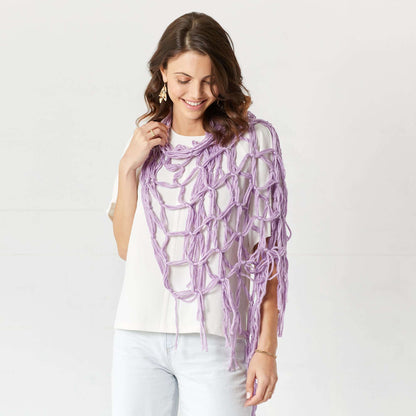 Red Heart Macrame Mesh Scarf Craft Scarf made in Red Heart Yarn