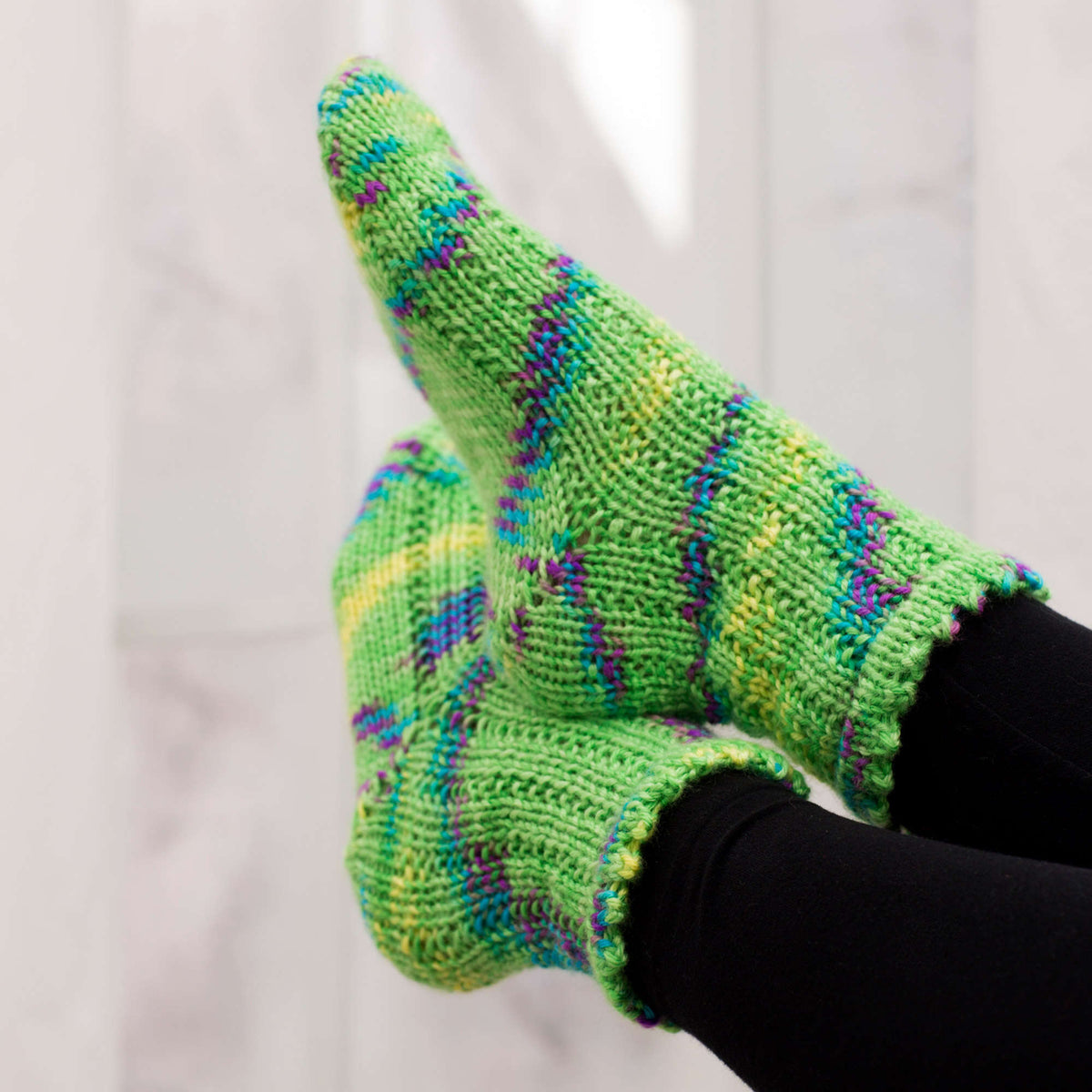 Craft Socks made in Red Heart Gumdrop Yarn