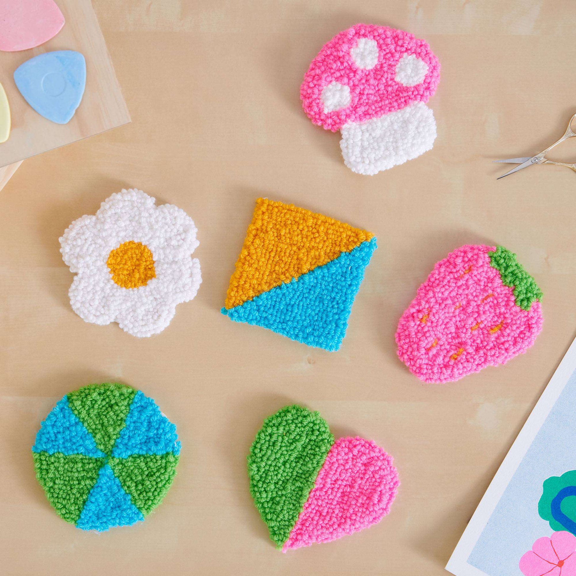 free-easy-red-heart-punch-needle-coasters-craft-pattern-yarnspirations for Free Printable Punch Needle Patterns Free Easy Red Heart Punch Needle Coasters Craft Pattern | Yarnspirations for Free Printable Punch Needle Patterns