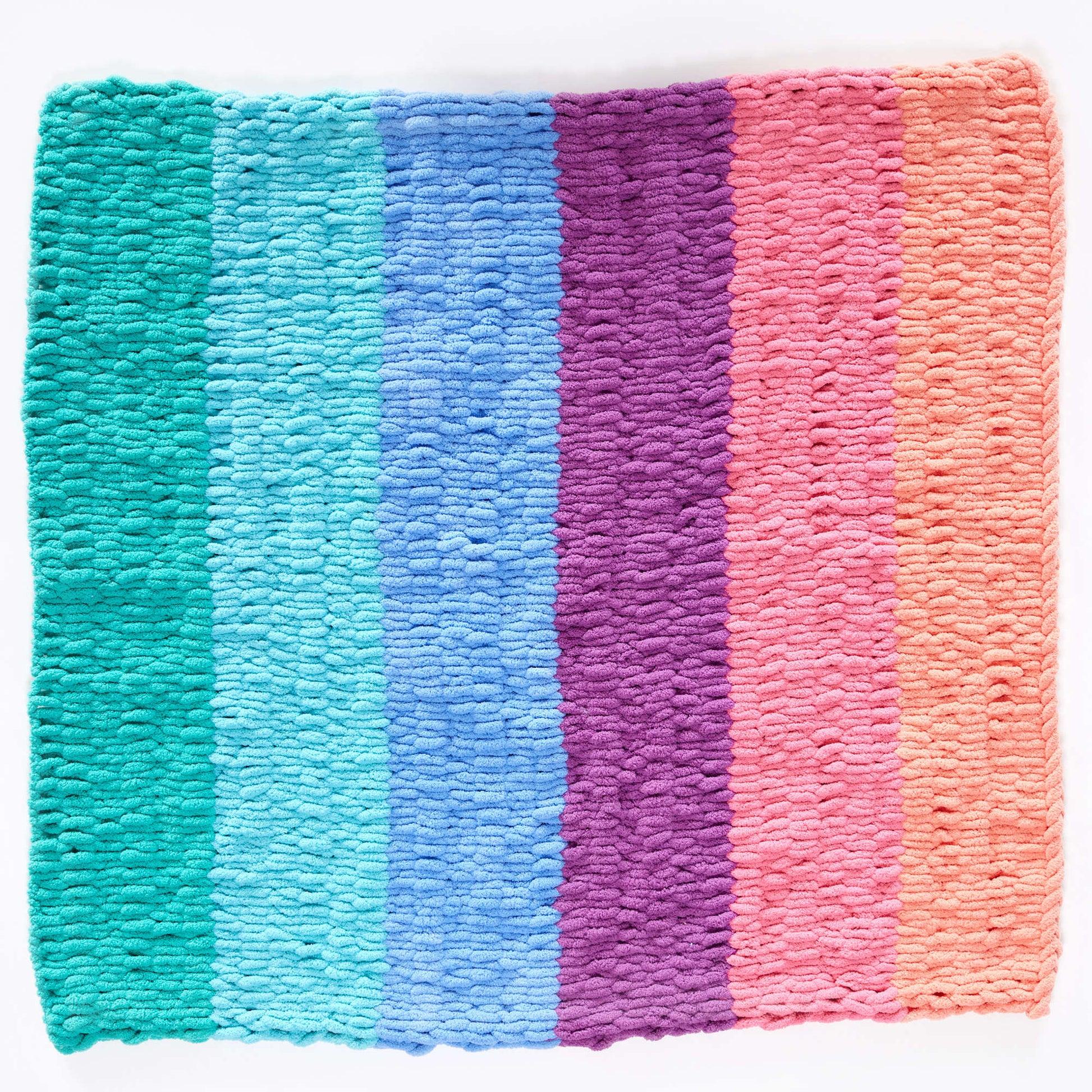Free Red Heart Craft Loop-It Rainbow Blanket Pattern