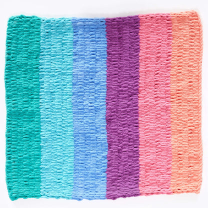 Red Heart Craft Loop-It Rainbow Blanket Craft Blanket made in Red Heart Loop-It Yarn