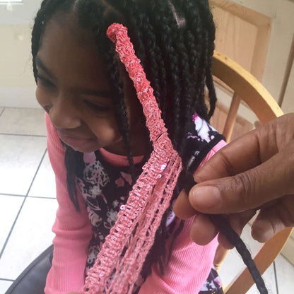 Red Heart Craft Lovely Locs Hair Braids Craft Hair Accessory made in Red Heart Boutique Yarn