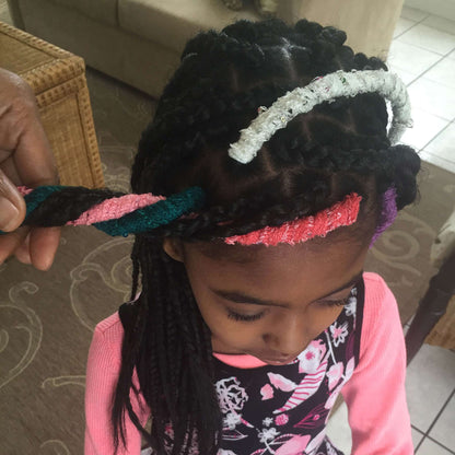 Red Heart Craft Lovely Locs Hair Braids Craft Hair Accessory made in Red Heart Boutique Yarn