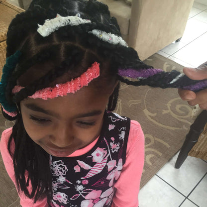 Red Heart Craft Lovely Locs Hair Braids Craft Hair Accessory made in Red Heart Boutique Yarn