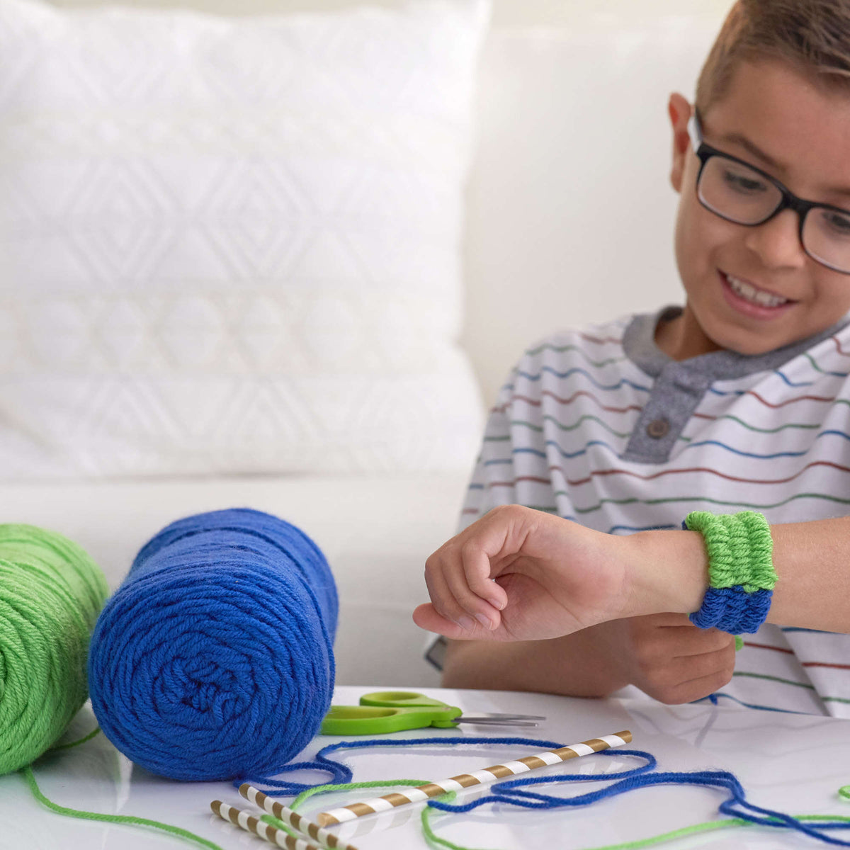 Craft Bracelet made in Red Heart Super Saver Yarn
