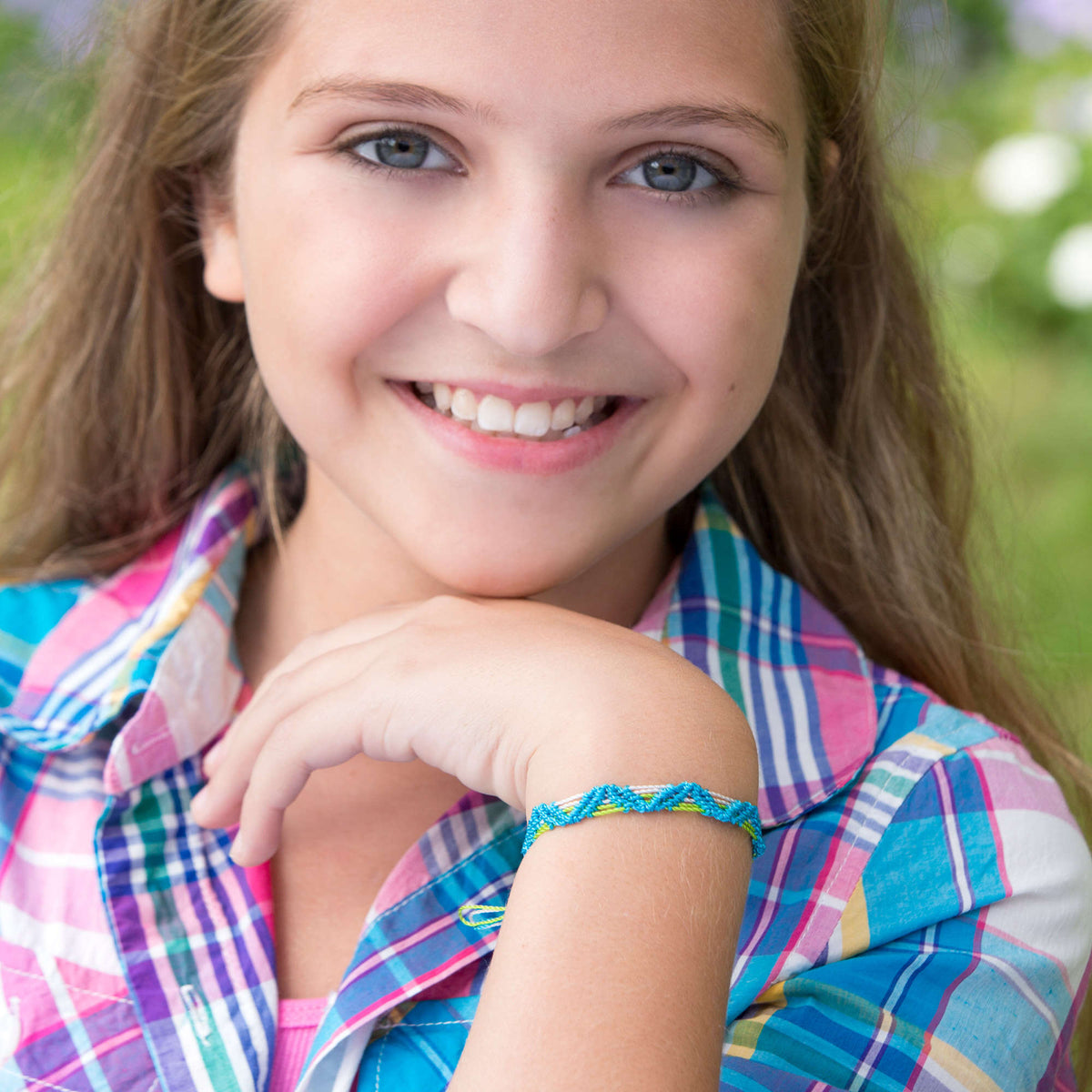 Craft Bracelet made in Red Heart Sizzle Yarn