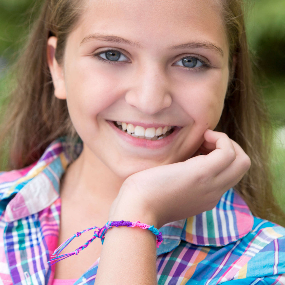 Craft Bracelet made in Red Heart Sizzle Yarn