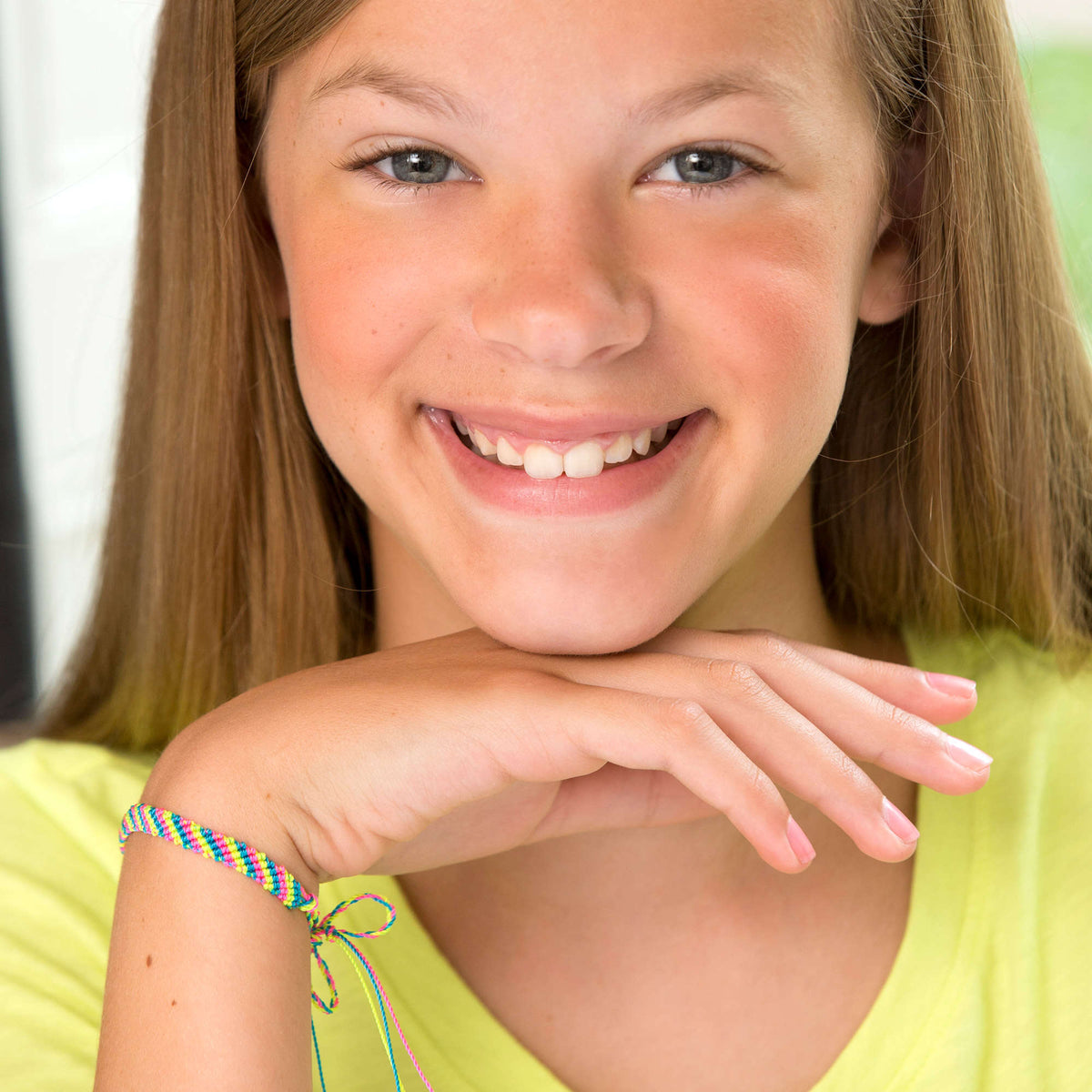 Craft Bracelet made in Red Heart Sizzle Yarn