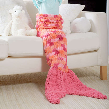 Red Heart Loopy Mermaid Tail Blanket Craft Single Size