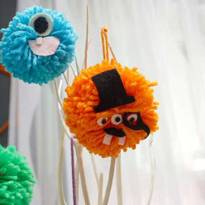 Red Heart Craft Pompom Monsters Craft Toy made in Red Heart Yarn