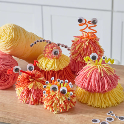 Red Heart Craft Pompom Aliens Craft Aliens Craft made in Red Heart With Love Yarn