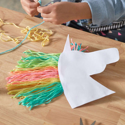 Red Heart Unicorn Mane Paper Craft Craft Paper Craft made in Red Heart Yarn