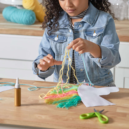 Red Heart Unicorn Mane Paper Craft Craft Paper Craft made in Red Heart Yarn