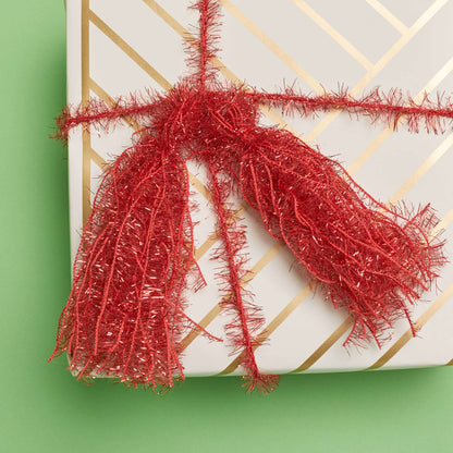 Red Heart Tassels and Poms Gift Toppers Craft Gift Décor made in Red Heart Sparkle Yarn