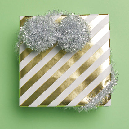 Red Heart Tassels and Poms Gift Toppers Craft Gift Décor made in Red Heart Sparkle Yarn