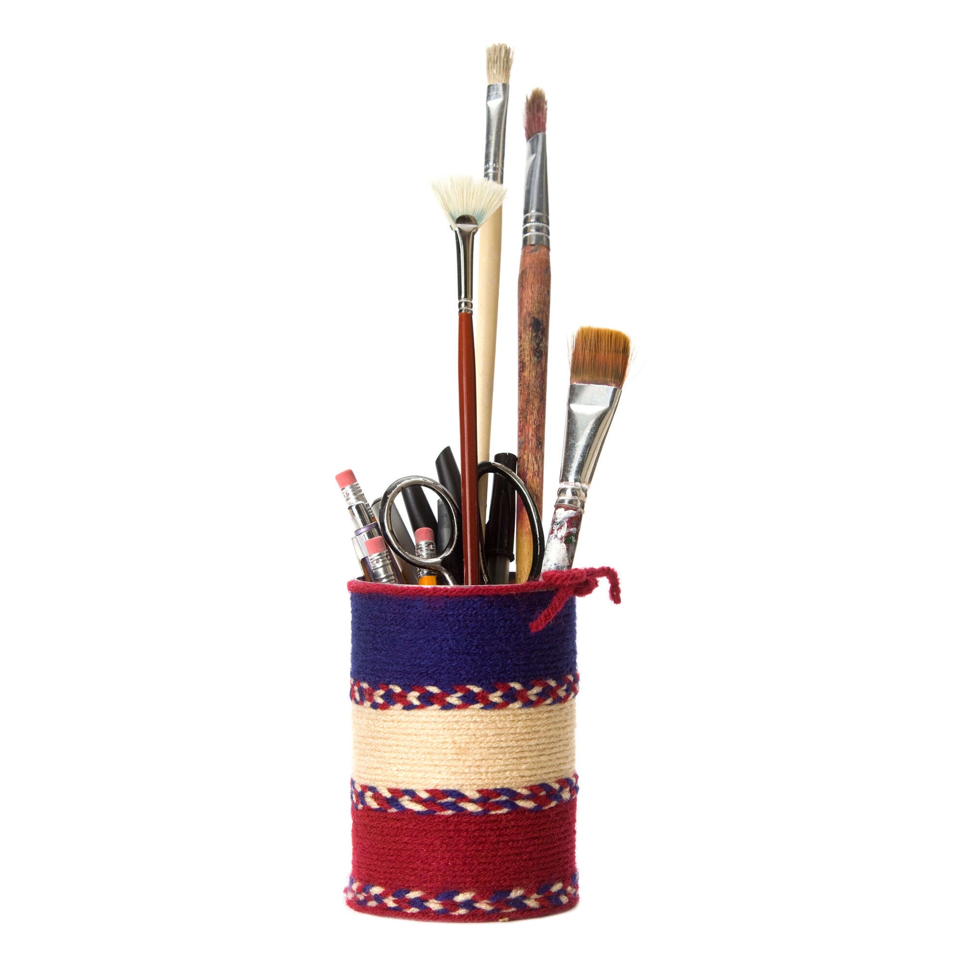 Free Red Heart Craft Pencil Can Holder Pattern