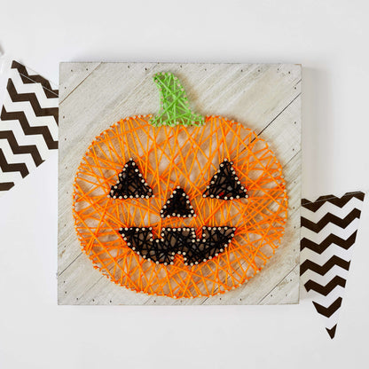 Red Heart Craft Jack O' Lantern Nail Art Craft Art Craft made in Red Heart Super Saver Yarn