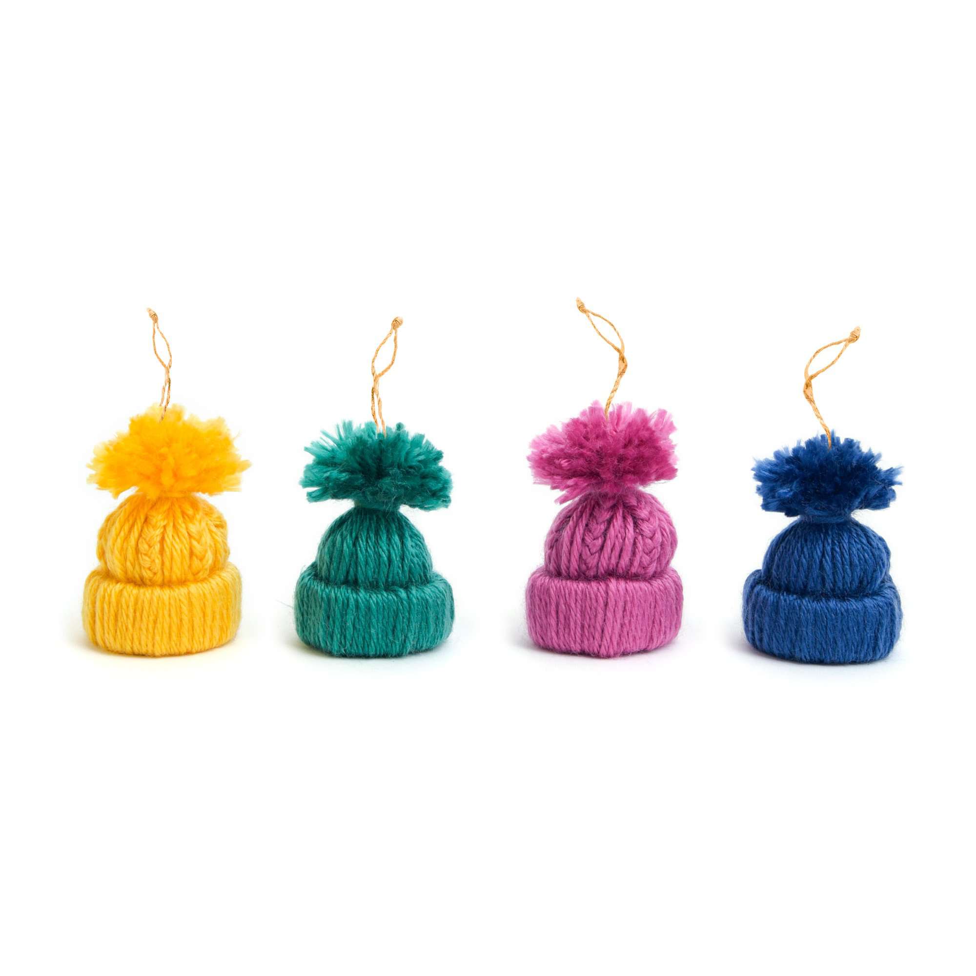 Free Easy Red Heart Little Yarn Hat Ornaments Craft Pattern ...