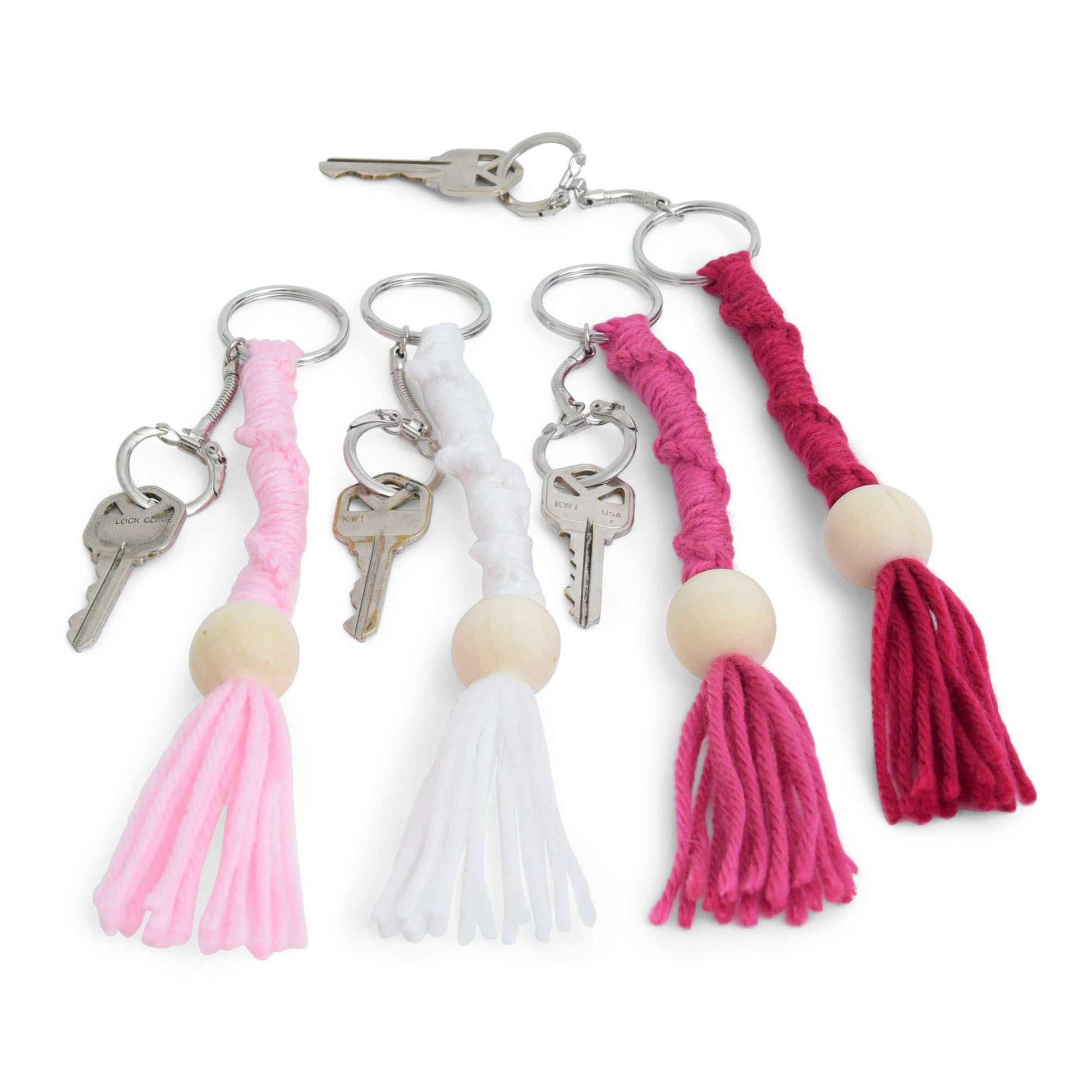 Free Easy Red Heart Spiral Knot Keychains Craft Pattern | Yarnspirations