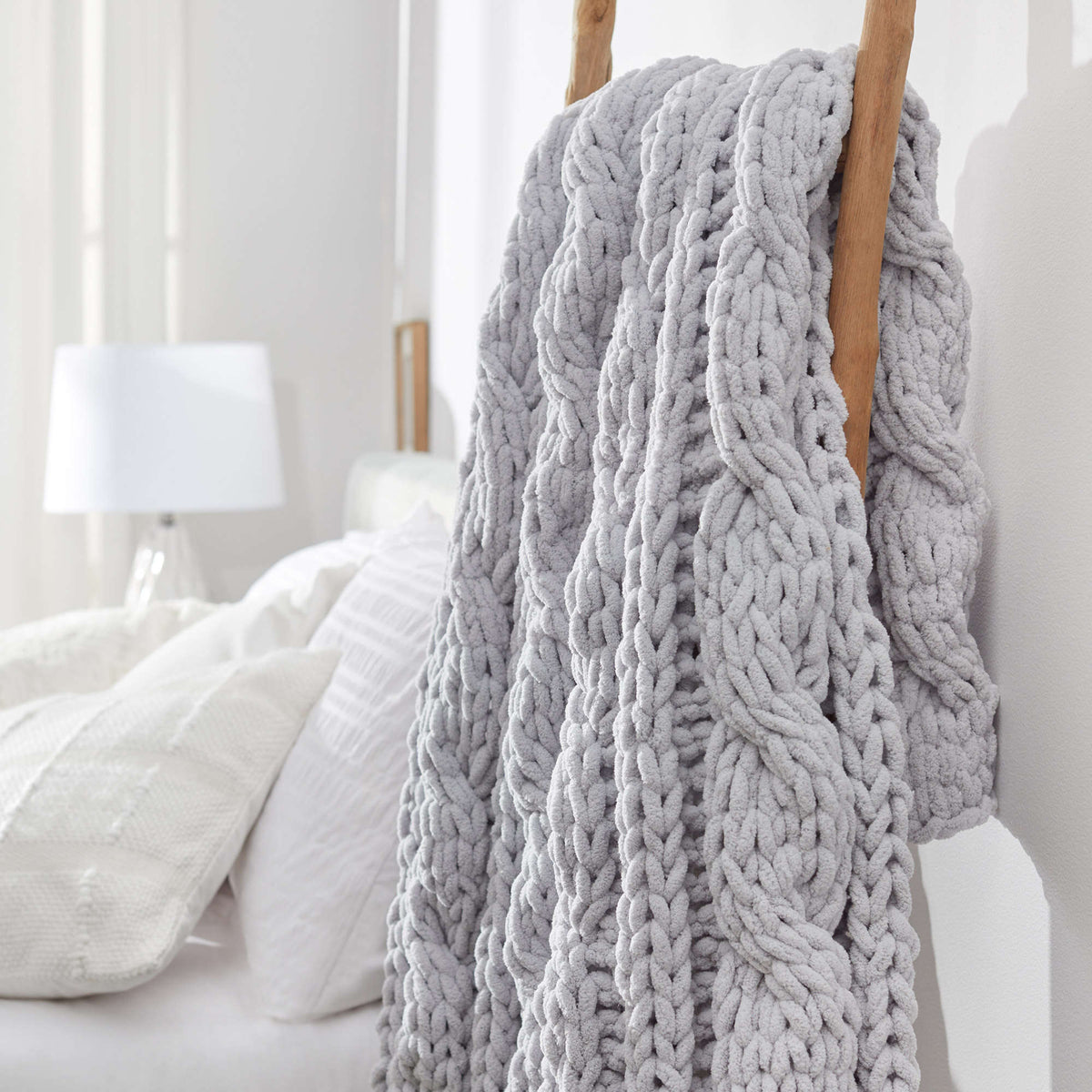 Craft Throw made in Red Heart Loop-It Yarn