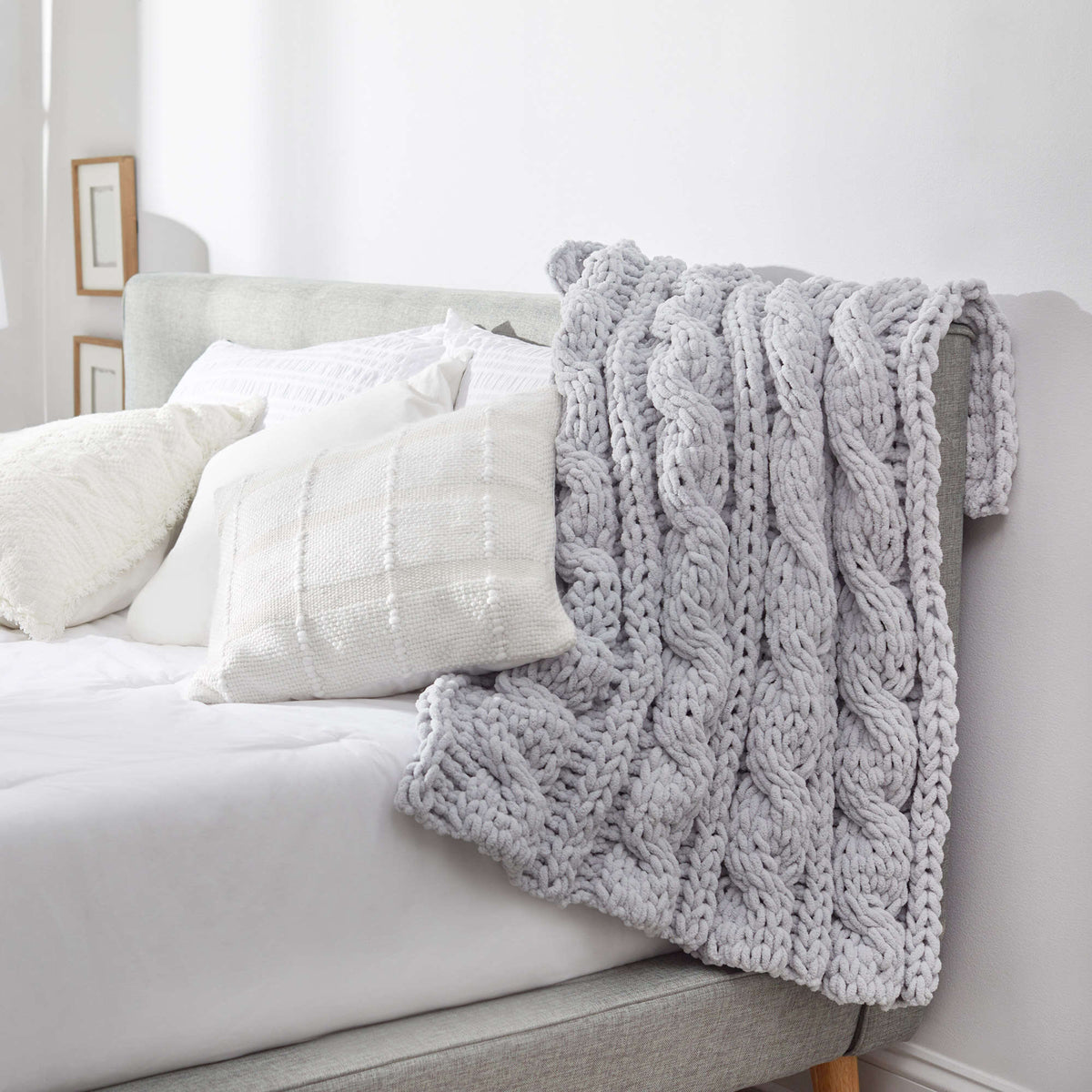 Craft Throw made in Red Heart Loop-It Yarn