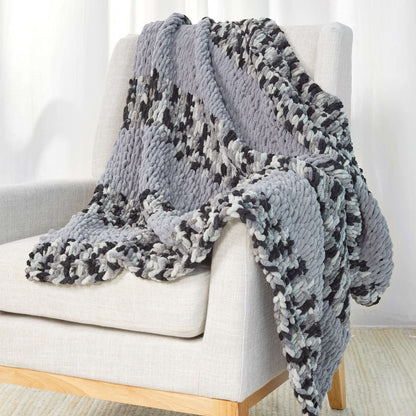 Red Heart Craft Looping Stripes Throw Craft Throw made in Red Heart Loop-It Yarn